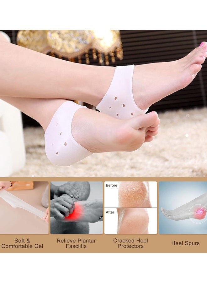 زوجان من جوارب الكعب والكاحل المصنوعة من الجل الناعم للوقاية من البثور، لتخفيف التهاب اللفافة الأخمصية، جوارب مريحة ومتينة للكعب للرجال والنساء - Image 5